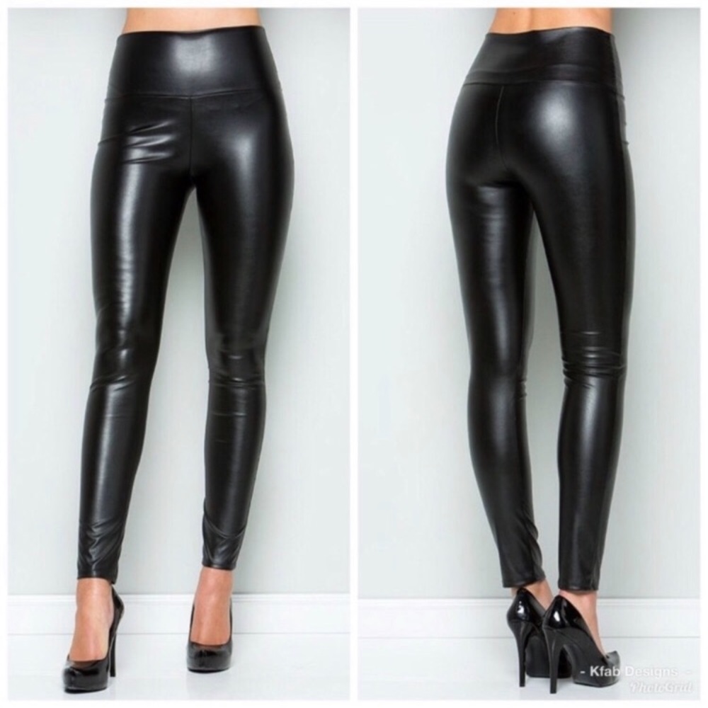 Soft Stretchy Comfy Faux Leather Leggings